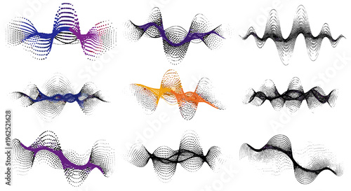 Abstract sound wave patterns digital audio visualization scientific wave forms