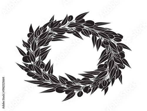 Eucalyptus wreath sophisticated natural greenery silhouette decorative frame 