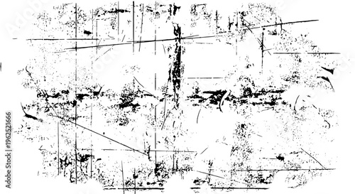 Distressed grunge texture overlay with scratches and paint splatters for graphic