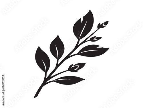 Garden branch beautiful organic nature silhouette artistic design 