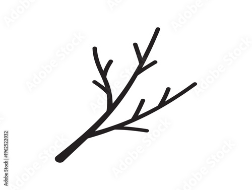 Organic branch elegant minimal plant silhouette with smooth curves 
