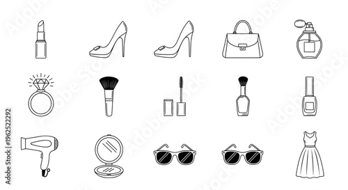 Minimal black and white fashion and beauty s in grid layout