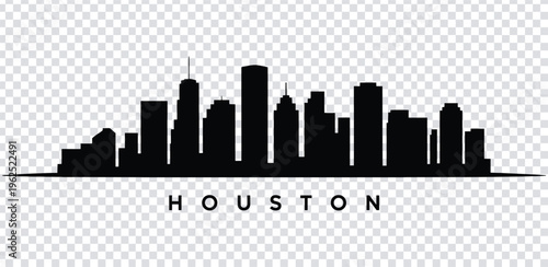 Vector illustration black silhouette of houston city skyline