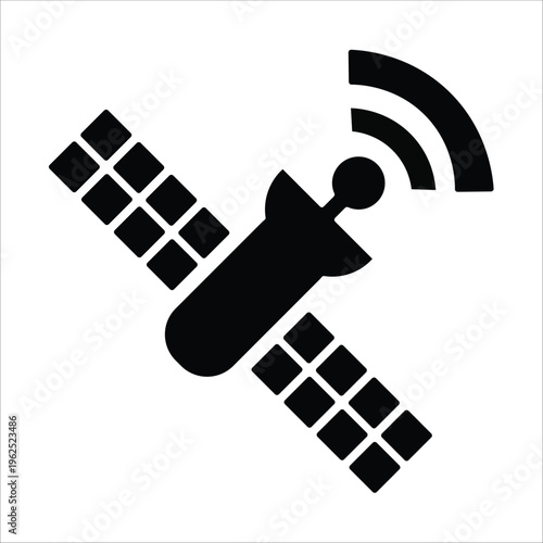 satelit icons. simple solid vector illustration