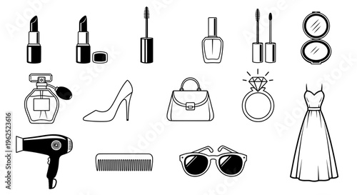 Minimal black and white beauty and fashion s in grid layout