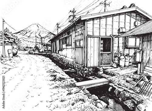 Free hand sketch  house