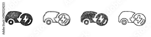 Sketch regenerative braking icon design set