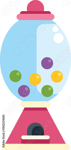 Gumball machine filled with various colorful sweets, offering a nostalgic treat