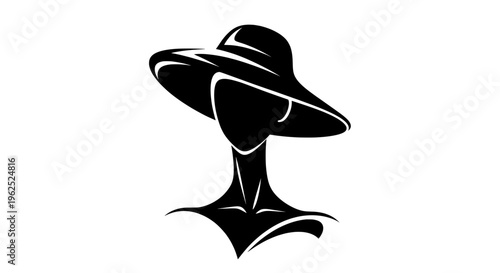 Minimalist black and white line drawing of a curved mushroom