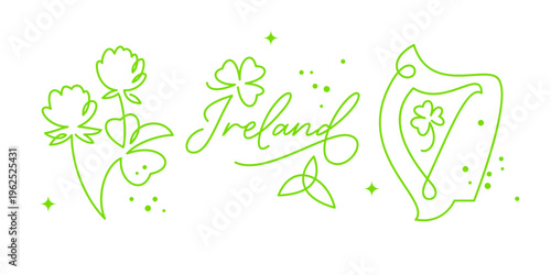 St. Patrick's day, irish themed vector icon set