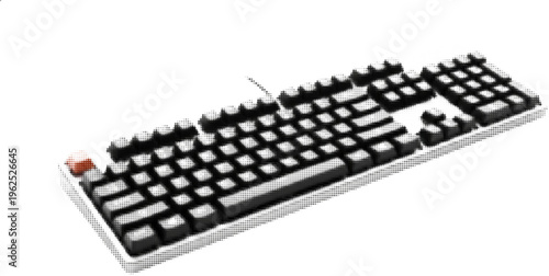 Halftone Keyboard Texture | Dotted Typing Device & Digital Workspace Background