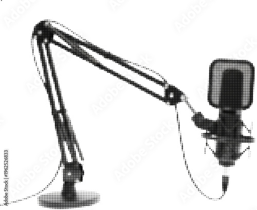 Halftone Podcast Microphone Texture | Dotted Studio Recording & Media Background