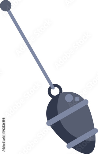 Pendulum bob swinging, demonstrating gravity and scientific principles