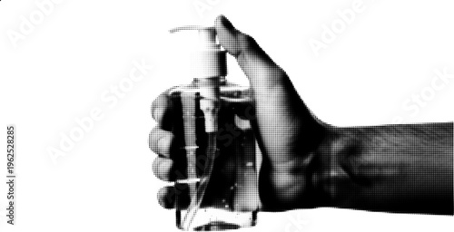 Halftone Hand Sanitizer Texture | Dotted Hygiene & Healthcare Protection Background