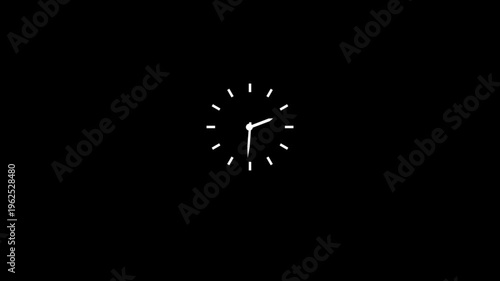 Minimalist  Animated Clock with Fast Rotating Hands 