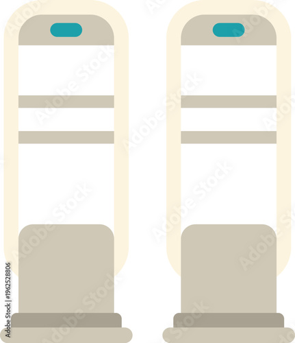 Two electronic article surveillance pedestals preventing theft in a commercial setting