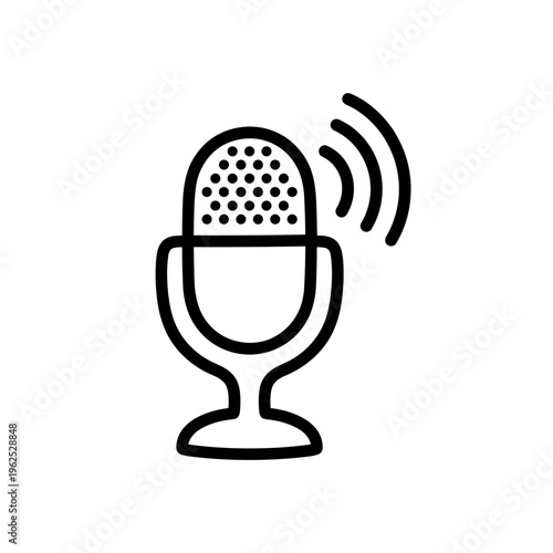 Microphone icon in a minimalist style representing music and sound