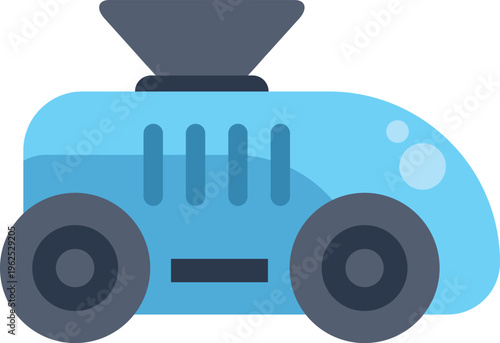 Agriculture robot applying fertilizer concept isolated on white background