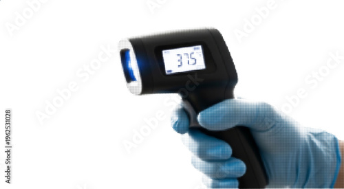 Retro Halftone Digital Blood Pressure Monitor