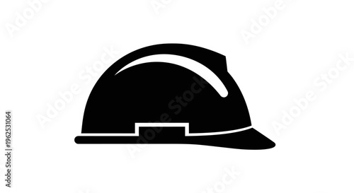 Black Silhouette Construction Hard Hat Icon