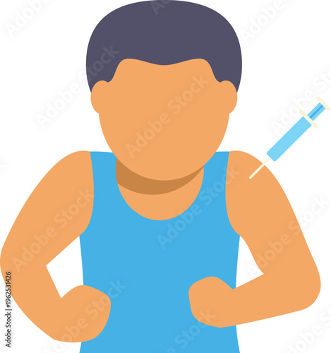 Person receiving a vaccine injection in the arm, representing health and immunity