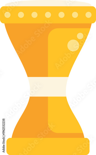 Bright yellow percussion instrument illustration featuring a detailed top rim