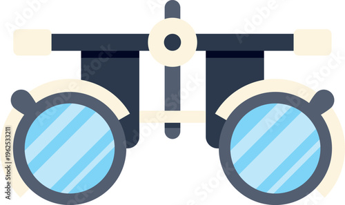 Minimalist vector illustration of stylish binoculars used for travel, exploration and nature observation