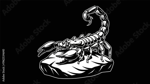 Fotografie Graphic illustration of a detailed scorpion