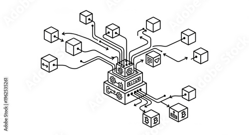 Centralized Network Hub Connecting Multiple Data Nodes in a Distributed System.