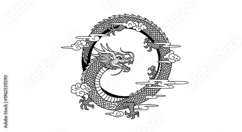 Traditional Chinese dragon design element.