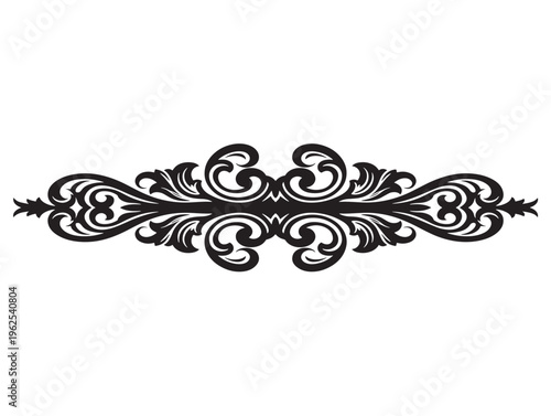 Delicate floral swirl dividing line silhouette for refined page layouts