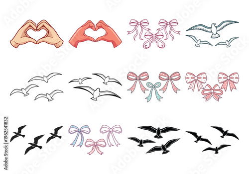 Red and black of various animals and insects red animal black insect animal silhouettes