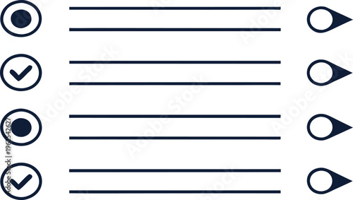 Checklist with blank lines and map pin to-do list tasks map pins navigation