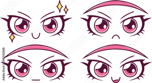 Pink manga style anime eyes expressions manga eyes pink eyes cartoon eyes
