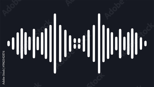White sound wave on black background audio waveform white black background minimal clean audio