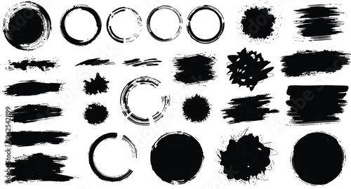 Black hand drawn arrows shapes and brush strokes doodle 2