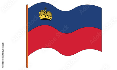 Flag of Liechtenstein. National symbol in official colors. Template icon. Abstract vector background.