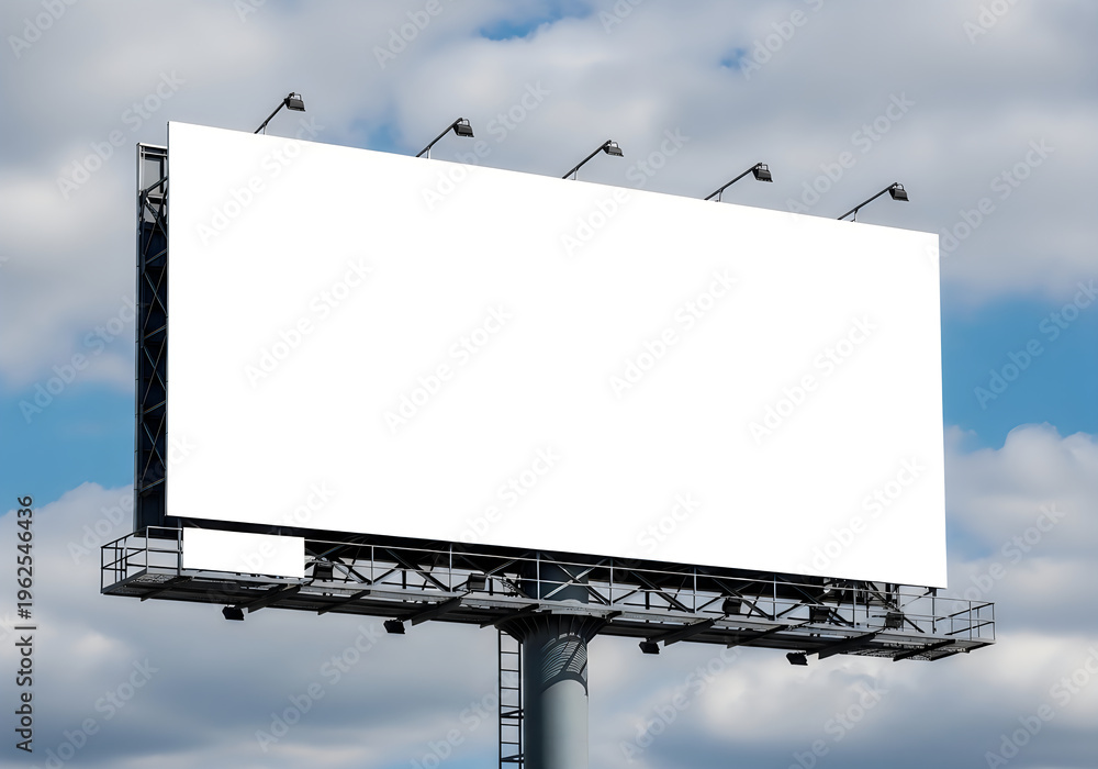 Obraz premium A large blank billboard against a cloudy sky