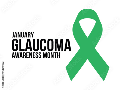A green awareness ribbon for Glaucoma Awareness Month in January