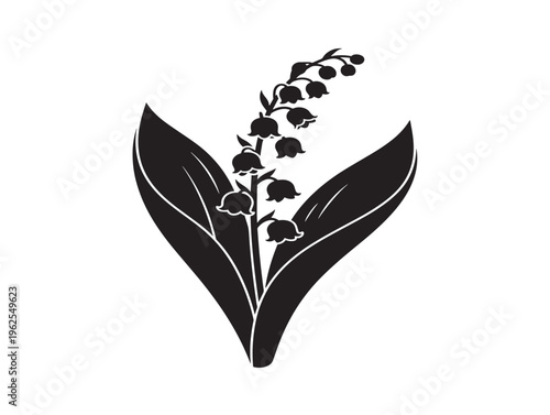Beautiful lily of the valley silhouette for graceful spring and bridal designs
