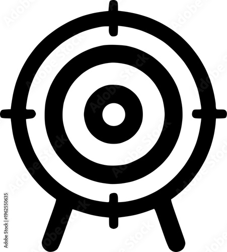 Vector icon representing a clear target aim on a stand, symbolizing precision, accuracy, and achievement of goals