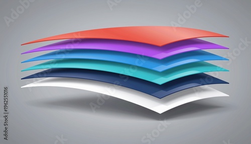 Abstract colorful layered sheets in vibrant gradient design for creative backgrounds and modern digital art projects