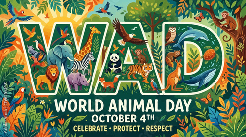 World Animal Day celebration poster design.