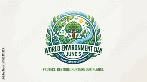 World Environment Day awareness campaign logo.