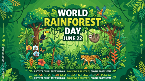 World Rainforest Day awareness campaign poster.