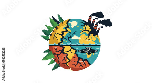 Global environmental crisis conceptual illustration