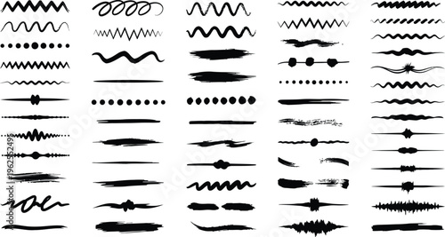 Hand drawn black arrows shapes and lines collection