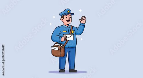 Friendly Postman Delivering Mail with a Smile.