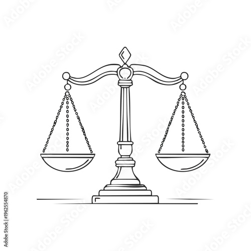 Balance scales icon symbol of justice law and legal equality balance and fairness