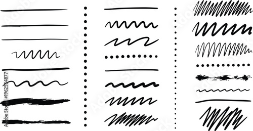 Hand drawn black arrows speech bubbles and shapes direction